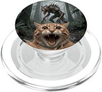 Funny Cat Selfie Chupacabra UFO Forest Encounter PopSockets PopGrip for MagSafe