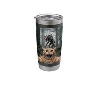 Funny Cat Selfie Chupacabra UFO Forest Encounter Stainless Steel Insulated Tumbler