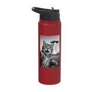 Funny Cat Selfie Easter Eggs Alien UFO Abduction Men Women Stainless Steel Insulated Water Bottle