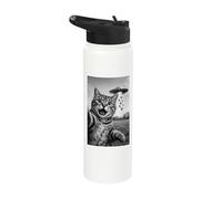 Funny Cat Selfie Easter Eggs Alien UFO Abduction Men Women Stainless Steel Insulated Water Bottle