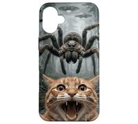 Funny Cat Selfie Giant Spider UFO Forest Encounter Case for iPhone 16 Plus