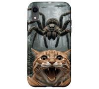 Funny Cat Selfie Giant Spider UFO Forest Encounter Case for iPhone XR