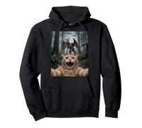 Funny Cat Selfie Jersey Devil UFO Forest Encounter Pullover Hoodie