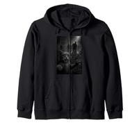 Funny Cat Selfie Top With Zombie Apocalypse Zip Hoodie