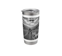 Funny Cat Selfie with Bigfoot Guitar and UFOs Stainless Steel Insulated Tumbler