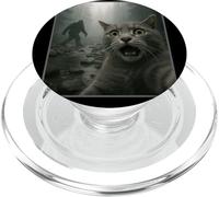 Funny Cat Selfie with Bigfoot Meme PopSockets PopGrip for MagSafe