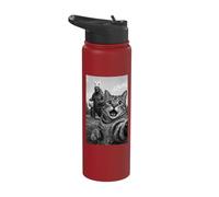 Funny Cat Selfie with Easter Bunny Japanese Kaiju Monster Stainless Steel Insulated Water Bottle