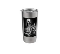 Funny Cat Selfie with Jesus Meme Stainless Steel Insulated Tumbler