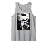 Funny Cat Selfie with UFOs - Cute Cat Joke UAPs Tank Top