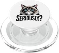 Funny Cat Seriously Meme Graphic Illustration PopSockets PopGrip for MagSafe