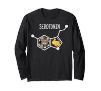 Funny Cat Serotonin Mental Health Science Humor Molecule Long Sleeve T-Shirt