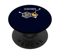 Funny Cat Serotonin Mental Health Science Humor Molecule PopSockets Adhesive PopGrip