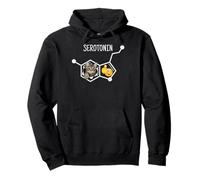 Funny Cat Serotonin Mental Health Science Humor Molecule Pullover Hoodie
