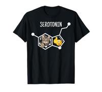 Funny Cat Serotonin Mental Health Science Humor Molecule T-Shirt