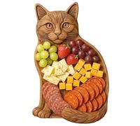 Funny Cat Shaped Charcuterie Board Wooden Serving Platter for Cheese Meats Fruit, Novelty Kitchen Serving Tray Ideal for Food & Cheese Lovers