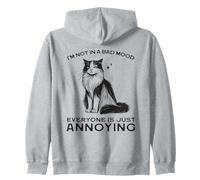 Funny Cat Shirt "I'm Not in a Bad Mood Everyone's Annoying" Zip Hoodie
