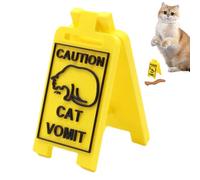 Funny Cat Sign - Cat Sick Warning Sign | Novelty Toilet Humour Warning Sign | Cat Vomit Sign Desk Decor | Funny Plaquee Poster Wall Print Decoration For Home Kitchen | Cat Door Hanging Decor