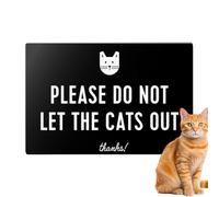 Funny Cat Sign,Do Not Let The Cat Out Door Warner - Cute Vintage Wooden Signs No Drilling for Apartment, Door, Home, Wall, Living Room