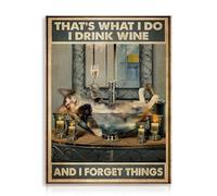 Funny Cat Sign Wall Art Poster, Humur Drunken Cat Wall Art Picture for Bathroom Toilet Decor 6x8 Inch