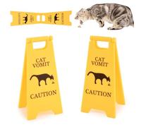 Funny Cat Signs, Novelty Cat Dog Vomit Sign Garden Yard Warning Sign Pet Vomit Edition Caution Signs For Pet Owners Home Or Areas (Cats Sign/2pcs)