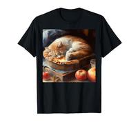 Funny Cat Sleep Apple Pie for Kids, Women, Men T-Shirt