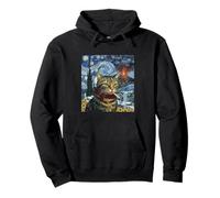 Funny Cat Smoking Cigarette Meme Van Gogh Art Vulcano Pullover Hoodie