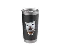 Funny Cat Smoking Graphic Design Stainless Steel Insulated Tumbler