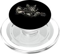Funny Cat Smoking Playing Guitar, Rock'n Roll Music Design PopSockets PopGrip for MagSafe