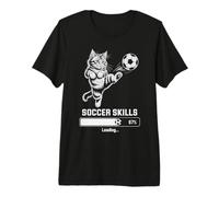 Funny Cat Soccer Skills Loading Kitty Mom Goalie Play Cleats Premium T-Shirt