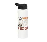 Funny Cat Sorry I Can't I Have Plans with My Ragdoll Stainless Steel Insulated Water Bottle