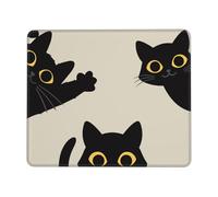 Funny Cat Square Mouse Pad,Cute Mouse Pads for Wireless Mouse Desk Accessories,Small Mouse Pads for Desk,Stitched Edge Mousepad with Non-Slip Rubber Base Three Cats Computer Mouse Mat 10"X8"in