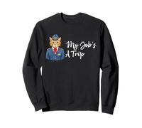 Funny Cat Stewardess Flight Attendant Airplane Airline Pilot Sweatshirt