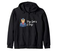 Funny Cat Stewardess Flight Attendant Airplane Airline Pilot Zip Hoodie