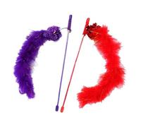 Funny Cat Stick, 2 PCS Feather Wand Teaser Rods with Sound for Indoor Cats & Kittens