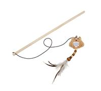 Funny Cat Stick Cute Owl Plush Vocalization Toy for Interactive Playtime with Bell, Wooden Pole, Plush Filled with PP Cotton, 15.8in Length, Cat Toy Set (18x10x20cm / 7.1x3.9x7.9in)