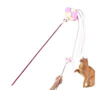 Funny Cat Stick,Interactive Teaser Wand with Plush Ball | Pet Companion Toy with Colorful Fringe for Home, Work Area, Outdoors, Car