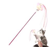 Funny Cat Stick, Interactive Teaser Wand with Plush Ball, Pet Companion Toy with Crisp Sound for Work Area, Car, Home, and Outdoors