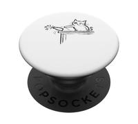 Funny Cat Sunflower Vase Meme Doodle Hand Drawn PopSockets Adhesive PopGrip