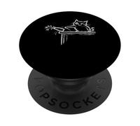 Funny Cat Sunflower Vase Meme Doodle Hand Drawn PopSockets Adhesive PopGrip