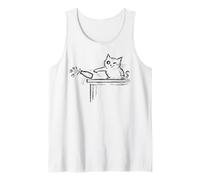 Funny Cat Sunflower Vase Meme Doodle Hand Drawn Tank Top