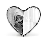 Funny Cat Taking a Bath Behind Shower Curtain Heart Badge Smooth Surface Lapel Tie Pin, Lightweight Badge for Women Men Office Worker Nurse Teacher Student Shirts Backpack