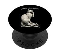 Funny Cat The Thinker World Domination? PopSockets Adhesive PopGrip