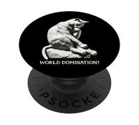 Funny Cat The Thinker World Domination? PopSockets Adhesive PopGrip