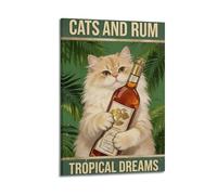 Funny Cat-themed Decorative Painting with A Bottle, Fun Cat Wall Art, Suitable for Bedroom And Living Room Walls, Bar Decoration Posters 20x30inch(50x75cm)