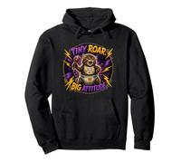 Funny Cat Tiny Roar Big Attitude Diaper Kitten Agere Pullover Hoodie