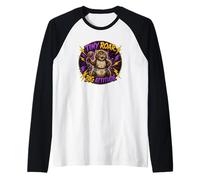 Funny Cat Tiny Roar Big Attitude Diaper Kitten Agere Raglan Baseball Tee