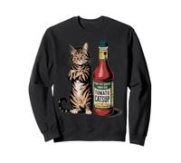 Funny Cat Tomato Catsup Catnip Vinegar Design for Cat Lovers Sweatshirt