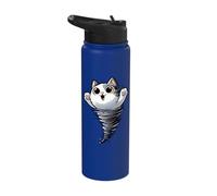 Funny Cat Tornado Storm Chasers Meteorologist Animal Lover Stainless Steel Insulated Water Bottle