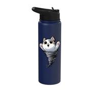 Funny Cat Tornado Storm Chasers Meteorologist Animal Lover Stainless Steel Insulated Water Bottle
