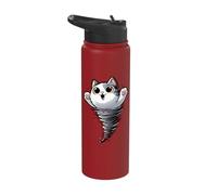 Funny Cat Tornado Storm Chasers Meteorologist Animal Lover Stainless Steel Insulated Water Bottle